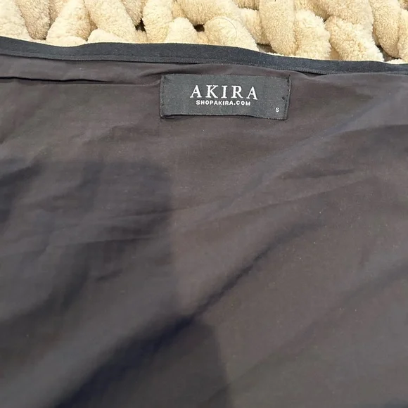 Akira rhinestone asymmetrical black wrap mini skirt with zipper - Picture 5 of 9